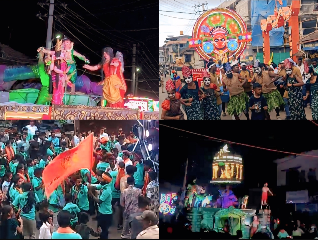ನಾಪೋಕ್ಲುವಿನಲ್ಲಿ ವಿಜೃಂಭಣೆಯ ಶ್ರೀ ಗಣೇಶ ಮೂರ್ತಿಗಳ ವಿಸರ್ಜನೋತ್ಸವ: ಅಲಂಕೃತ ಮಂಟಪಗಳ ಆಕರ್ಷಣೆ
