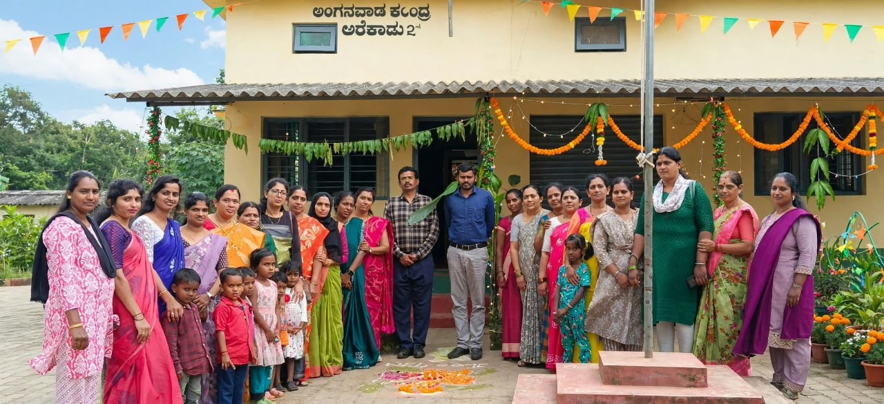 ಮಾತೃ ವಂದನ ಯೋಜನೆ ನೋಂದಣಿ ಅಭಿಯಾನ ಹಾಗೂ ಸೀಮಂತ ಕಾರ್ಯಕ್ರಮ: ಅರೆಕಾಡು ಗ್ರಾಮದಲ್ಲಿ ಪೋಷಣ್ ಮಾಸಾಚರಣೆ ಅಂಗವಾಗಿ ಅರಿವು ಕಾರ್ಯಕ್ರಮ