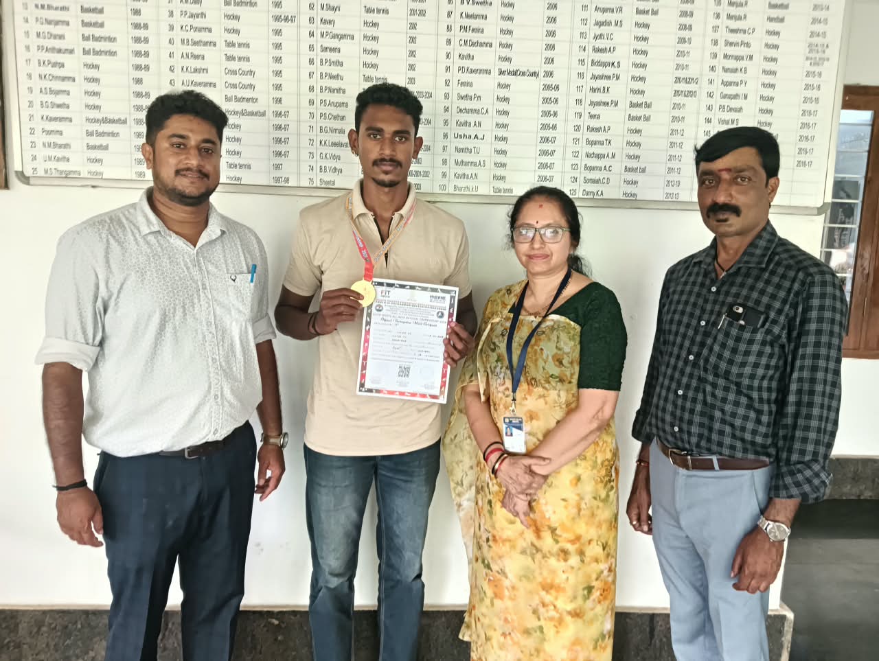 ಯುವ ಕ್ರೀಡಾ ಅಖಿಲ ಭಾರತ ರಾಷ್ಟ್ರೀಯ ಚಾಂಪಿಯನ್‌ಶಿಪ್-2026 ರಲ್ಲಿ   ಚಿನ್ನದ ಪದಕ