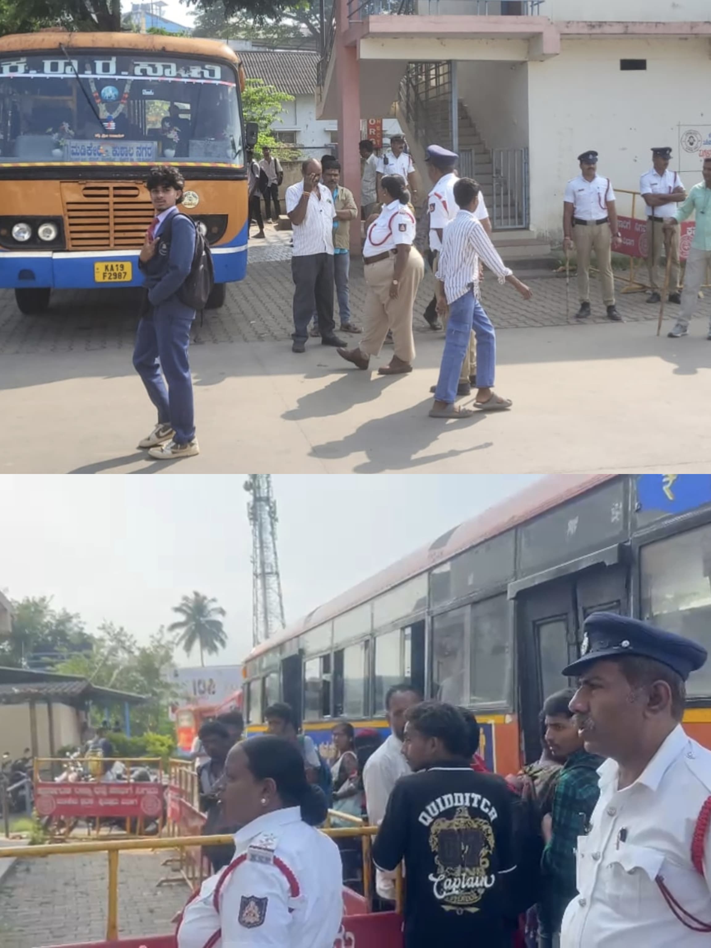 ಕುಶಾಲನಗರ ಬಸ್ ನಿಲ್ದಾಣದಲ್ಲಿ ಕಾಲಹರಣ ಮಾಡುವ ವಿದ್ಯಾರ್ಥಿಗಳಿಗೆ ಪೊಲೀಸರಿಂದ ಬಿಸಿ, ಪಾಠ 
