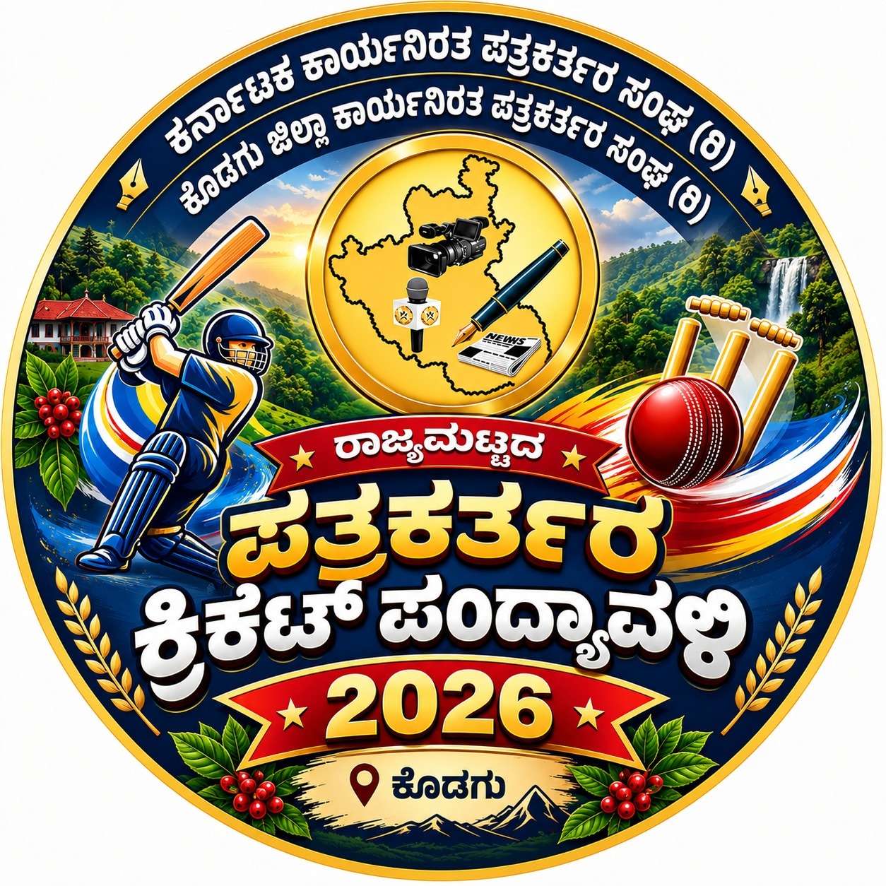 ಮಡಿಕೇರಿ; ನ. 2-3 ರಂದು ರಾಜ್ಯಮಟ್ಟದ ಪತ್ರಕರ್ತರ ಕ್ರಿಕೆಟ್ ಪಂದ್ಯಾವಳಿ; 23 ಜಿಲ್ಲೆಗಳ ಪತ್ರಕರ್ತರ ತಂಡಗಳು ಭಾಗಿ 