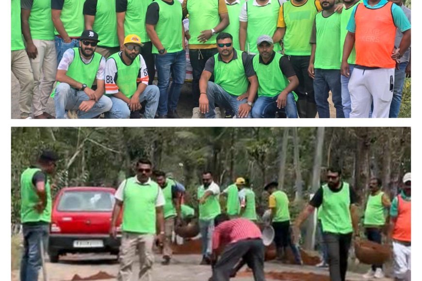 ನಾಪೋಕ್ಲು :ಗುಂಡಿಬಿದ್ದ ರಸ್ತೆಗೆ ಮಣ್ಣು ಹಾಕಿ ಮುಚ್ಚಿದ ಕೊಟ್ಟಮುಡಿಯ ಯುವಕರ ತಂಡ