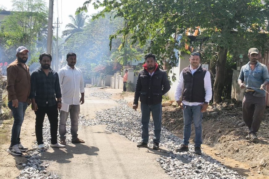 ಕುಶಾಲನಗರ:ಪುರಸಭೆ ವ್ಯಾಪ್ತಿಯ ನಿಂಗೇಗೌಡ ಬಡಾವಣೆಯಲ್ಲಿ ರಸ್ತೆ ಕಾಮಗಾರಿಗೆ ಚಾಲನೆ