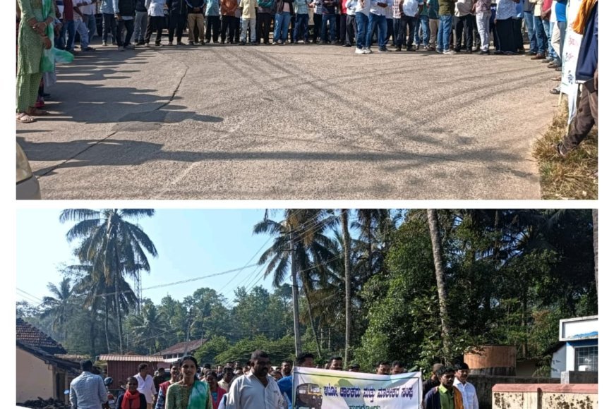ಮರಗೋಡಿನಲ್ಲಿ ರಸ್ತೆ ತಡೆ ಪ್ರತಿಭಟನೆ