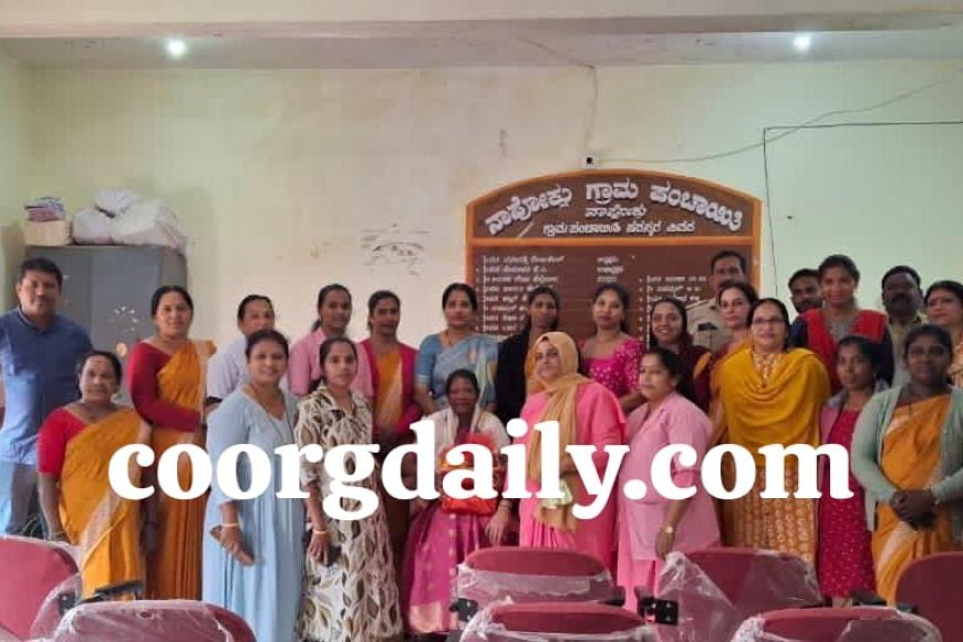 ನಾಪೋಕ್ಲುವಿನ ನಿವೃತ್ತ ಅಂಗನವಾಡಿ ಕಾರ್ಯಕರ್ತೆ ಎಂ.ಪಿ. ಜ್ಯೋತಿಗೆ ಪಂಚಾಯತ್ ವತಿಯಿಂದ ಸನ್ಮಾನ