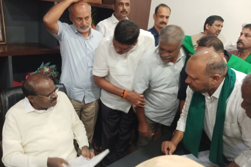 ಕೇಂದ್ರ ಸಚಿವ ಎಚ್.ಡಿ ಕುಮಾರಸ್ವಾಮಿ ಅವರನ್ನು ಭೇಟಿ ಮಾಡಿದ ಕೊಡಗು ರೈತ ಸಂಘ