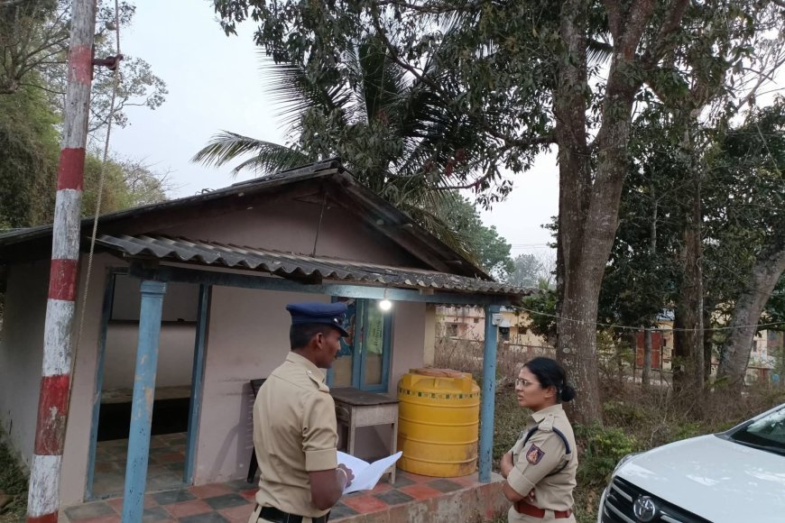 ಮಾಲ್ದಾರೆ ಉಪಠಾಣೆಗೆ ಎಸ್‌ಪಿ ಬಿಂದುಮಣಿ ಭೇಟಿ;  ಚೆಕ್‌ಪೋಸ್ಟ್ ಪರಿಶೀಲನೆ