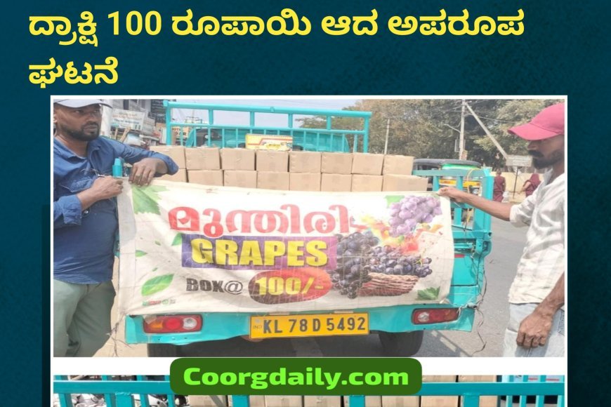 ಕುಶಾಲನಗರ; ಮುಂದ್ರಿ 100 ರೂಪ್ಪಿಯ ಹೋಗಿ, ದ್ರಾಕ್ಷಿ 100 ರೂಪಾಯಿ ಆದ ಅಪರೂಪ ಘಟನೆ