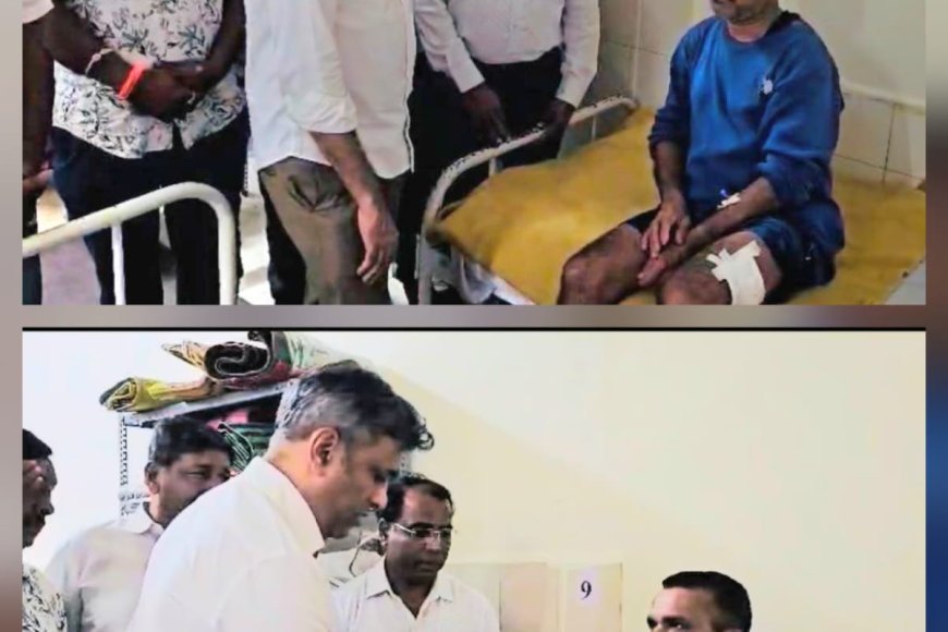 ಕಾಡಾನೆ ದಾಳಿಗೆ ಸಿಲುಕಿ ಗಾಯಗೊಂಡ ಪಟ್ಟಡ ಭರತ್ ಅವರನ್ನು ಜಿಲ್ಲಾಸ್ಪತ್ರೆಯಲ್ಲಿ ಭೇಟಿ ಮಾಡಿ ಯೋಗಕ್ಷೇಮ ವಿಚಾರಿಸಿದ ಶಾಸಕ ಪೊನ್ನಣ್ಣ