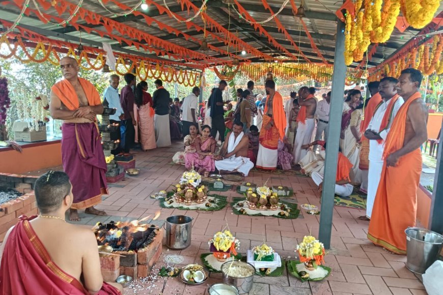 ಹೆಮ್ಮೆತ್ತಾಳಿನಲ್ಲಿ ಚಾಮುಂಡೇಶ್ವರಿ ದೇವಿ ಅಷ್ಟಬಂಧ ಬ್ರಹ್ಮ ಕಲಶ ಮುಹೂರ್ತ