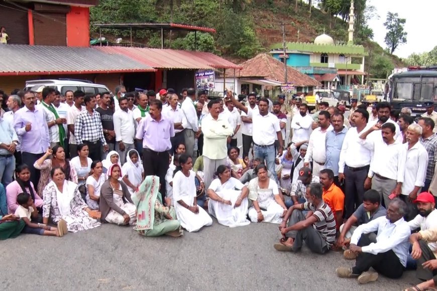 ಬೆಟ್ಟತೂರು ಗ್ರಾಮದಲ್ಲಿ ಕಾಡಾನೆ ದಾಳಿಗೆ ಮೃತಪಟ್ಟ  ವಿದ್ಯಾರ್ಥಿನಿಗೆ ನ್ಯಾಯ ಒದಗಿಸಿಕೊಡುವಂತೆ ಆಗ್ರಹಿಸಿ ರಸ್ತೆ ತಡೆದು ಪ್ರತಿಭಟನೆ