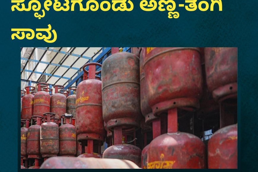 ಅಡುಗೆ ಮಾಡುವಾಗ ಸಿಲಿಂಡರ್ ಸ್ಫೋಟಗೊಂಡು ಅಣ್ಣ-ತಂಗಿ ಸಾವು
