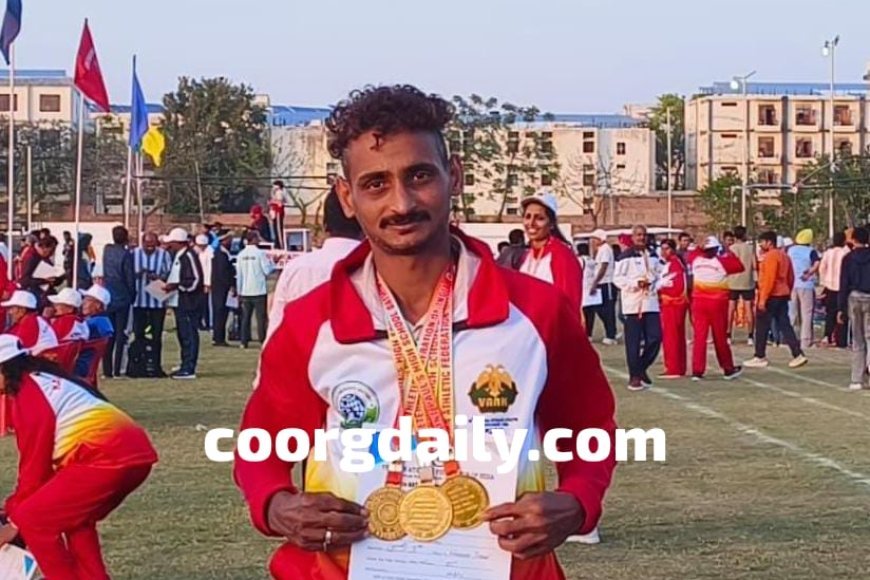 ರಾಷ್ಟ್ರೀಯ ಮಾಸ್ಟರ್ಸ್ ಅಥ್ಲೆಟಿಕ್ ನಲ್ಲಿ ಚಿನ್ನದ ಪದಕ ಪಡೆದ ಚೆಯ್ಯಂಡಾಣೆಯ ಗಗನ್ ಮೇದಪ್ಪ