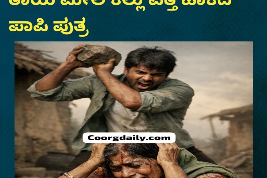 ಮದುವೆ ಮಾಡಲಿಲ್ಲವೆಂದು ತಾಯಿ ಮೇಲೆ ಕಲ್ಲು ಎತ್ತಿ ಹಾಕಿದ ಪಾಪಿ ಪುತ್ರ