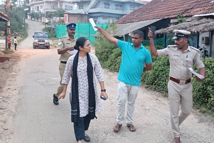 ಪೊಲೀಸ್ ವಸತಿ ಗೃಹ ಸಮುಚ್ಚಯ ಮತ್ತು ಅಬ್ಬಿ ಫಾಲ್ಸ್ ಬಳಿಯ ಸಮುದಾಯ ಭವನಗಳಿಗೆ ಭೇಟಿ ನೀಡಿ ಪರಿಶೀಲನೆ ನಡೆಸಿದ ಎಸ್.ಪಿ ಬಿಂದುಮಣಿ