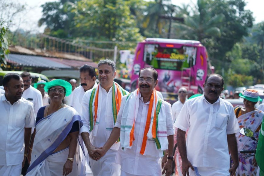 ಕೇರಳ;ಕೆಪಿಸಿಸಿ ಅಧ್ಯಕ್ಷ ಸನ್ನಿ ಜೋಸೆಫ್ ಪರ ಶಾಸಕ‌ ಎಎಸ್ ಪೊನ್ನಣ್ಣ ಚುನಾವಣಾ ಪ್ರಚಾರ