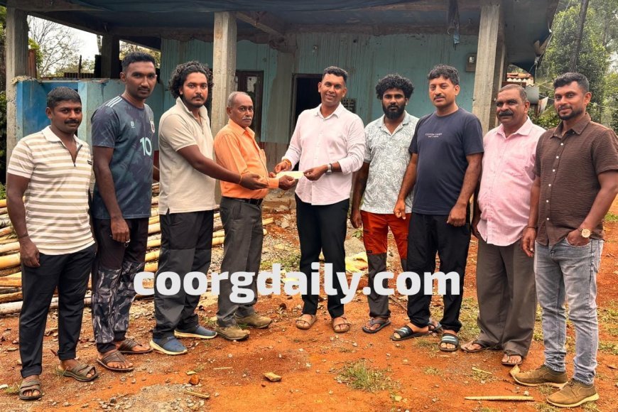 ಮರಂದೋಡ ಗೌಡ ಸಮಾಜ ಕಟ್ಟಡ ನಿರ್ಮಾಣಕ್ಕೆ  ಧನಸಹಾಯ ನೀಡಿದ ಸಮಾಜ ಸೇವಕ‌ ಎಡಿಕೇರಿ ಪ್ರಸನ್ನ