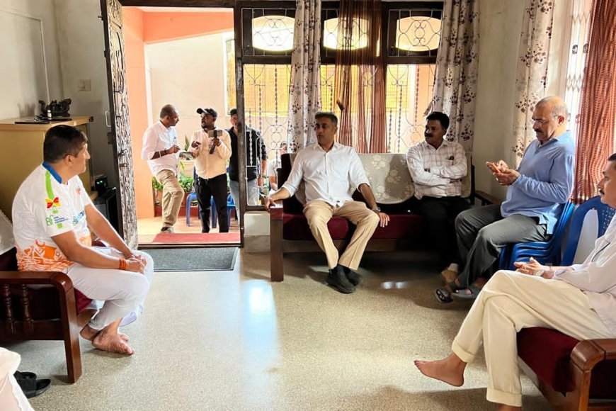 ಒಲಂಪಿಯನ್ ಎ.ಬಿ.ಸುಬ್ಬಯ್ಯ ನಿವಾಸಕ್ಕೆ ಎ.ಎಸ್.ಪೊನ್ನಣ್ಣ ಭೇಟಿ