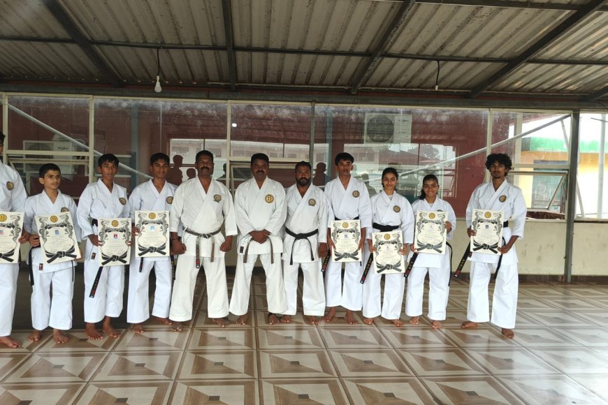 ವಿರಾಜಪೇಟೆ;ಬ್ಲಾಕ್ ಬೆಲ್ಟ್ ಪರೀಕ್ಷೆ ಉತ್ತೀರ್ಣಗೊಂಡ ಶಿಬಿರಾರ್ಥಿಗಳಿಗೆ ಪ್ರಮಾಣ ಪತ್ರ ವಿತರಣೆ