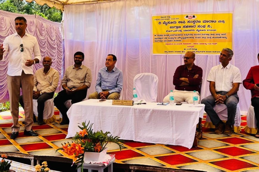 ದಿ ಮೈಸೂರು ಕಾಫಿ ಸಂಸ್ಕರಣ ಮಾರಾಟ ಮತ್ತು ಉಗ್ರಾಣ ಸಹಕಾರ ಸಂಘದ ಸಭೆಯಲ್ಲಿ ಭಾಗವಹಿಸಿದ ಶಾಸಕ ಎಎಸ್ ಪೊನ್ನಣ್ಣ