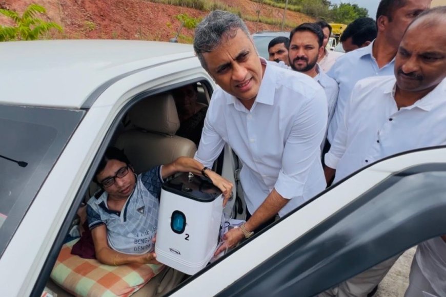 ಉಸಿರಾಟಕ್ಕೆ ನೆರವಾಗುವ ಆಕ್ಸಿಜೆನ್ ಕಾನ್ಸನ್ಂಟ್ರೇಟ್ ವಿತರಿಸಿದ ಶಾಸಕ ಪೊನ್ನಣ್ಣ
