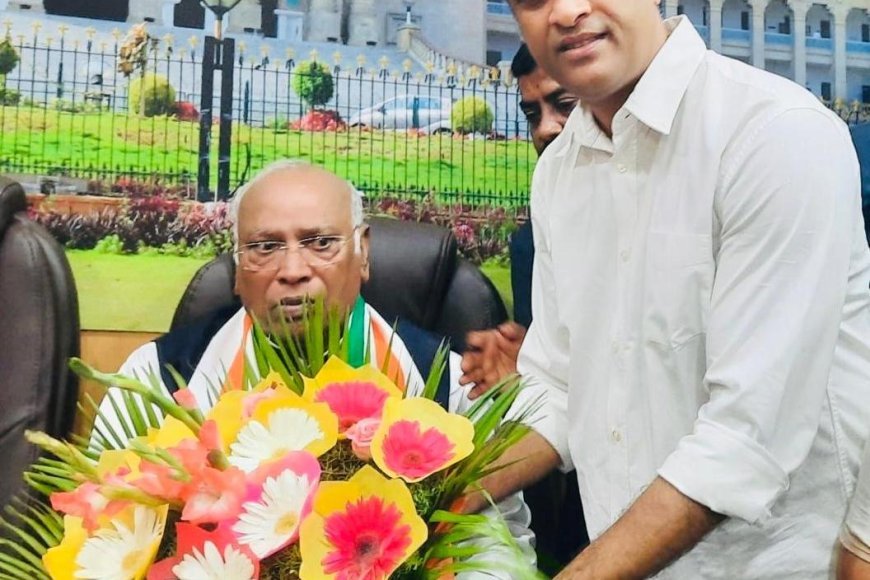 ಎಐಸಿಸಿ ಅಧ್ಯಕ್ಷ ಮಲ್ಲಿಕಾರ್ಜುನ ಖರ್ಗೆ ಅವರನ್ನು ಭೇಟಿಯಾದ ಶಾಸಕ ಎಎಸ್ ಪೊನ್ನಣ್ಣ