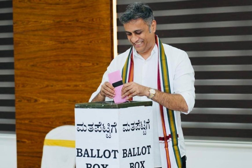 ವಿಧಾನ ಪರಿಷತ್ ಚುನಾವಣೆ:ಮತ ಚಲಾಯಿಸಿದ ಶಾಸಕ ಎಎಸ್ ಪೊನ್ನಣ್ಣ