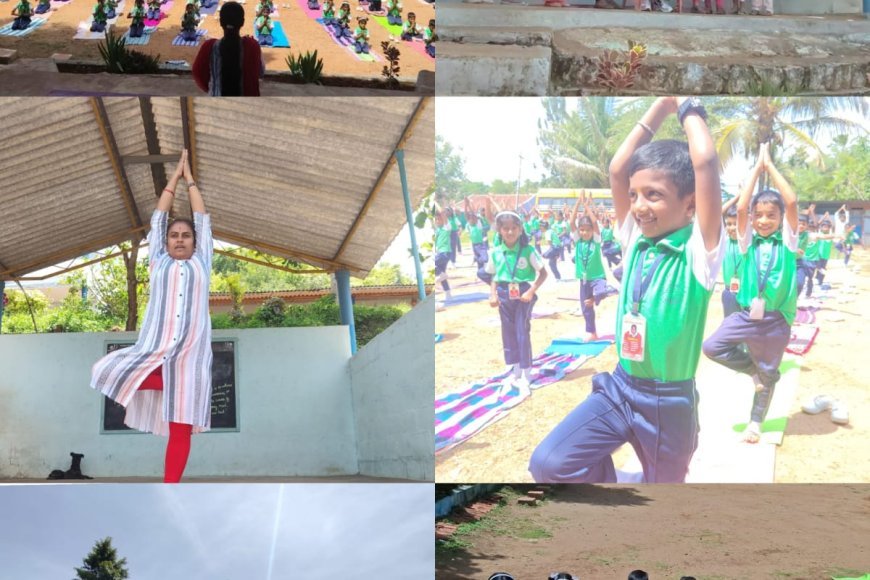 ಹೆಬ್ಬಾಲೆಯಲ್ಲಿ ವಿಶ್ವ ಯೋಗ ದಿನಾಚರಣೆ: ಮಕ್ಕಳಿಗೆ ಯೋಗಾಸನ ತರಬೇತಿ