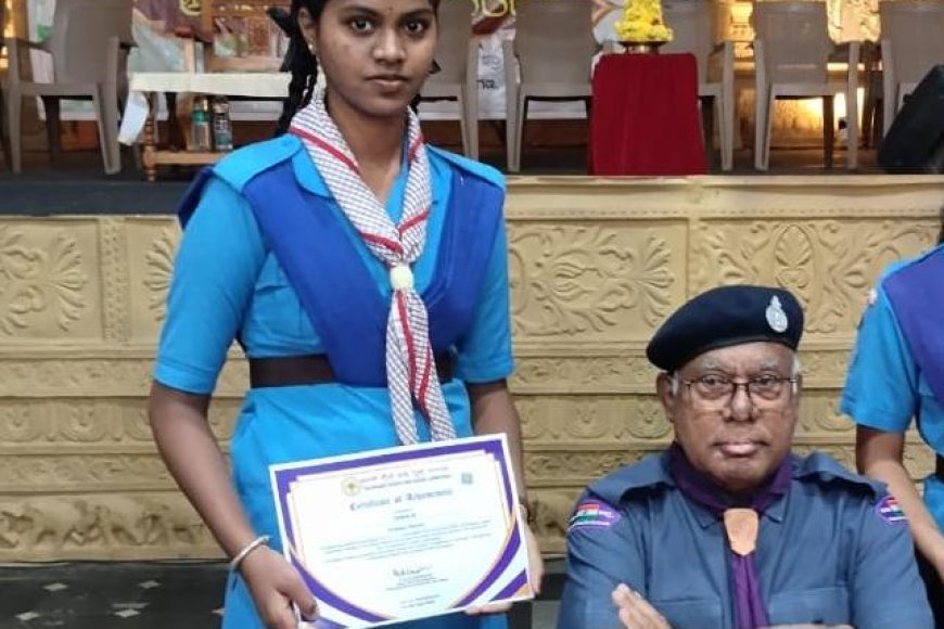 ಕೂಡುಮಂಗಳೂರು ಸರ್ಕಾರಿ ಪ್ರೌಢಶಾಲೆಯ ಗೈಡ್ಸ್ ವಿದ್ಯಾರ್ಥಿನಿ ದಿಶಾ ಳಿಗೆ ಸ್ಕೌಟ್ಸ್, ಗೈಡ್ಸ್ ಸಂಸ್ಥೆಯಿಂದ ರಾಜ್ಯ ಪುರಸ್ಕಾರ