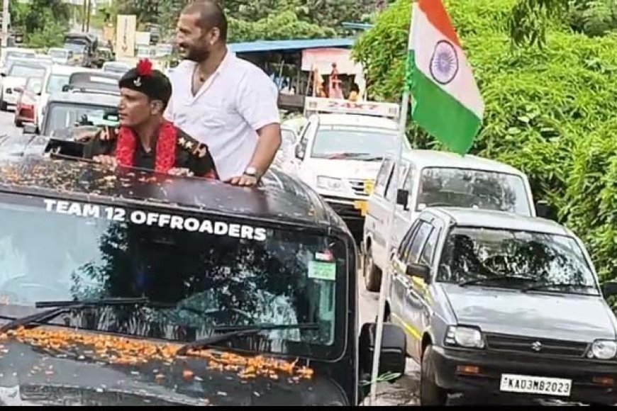 ಸೇನೆಯಲ್ಲಿ 28 ವರ್ಷಗಳ ಕಾಲ ಸೇವೆ ಸಲ್ಲಿಸಿ ನಿವೃತ್ತಿ ಹೊಂದಿದ  ಎಚ್.ಎ. ಸತೀಶ್ ಅವರಿಗೆ ಅದ್ಧೂರಿ ಸ್ವಾಗತ