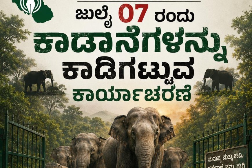 ಜುಲೈ 07 ರಂದು ಕಾಡಾನೆಗಳನ್ನು ಕಾಡಿಗಟ್ಟುವ ಕಾರ್ಯಾಚರಣೆ