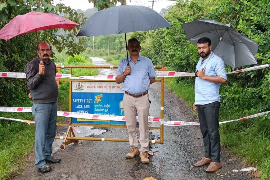 ವಿರಾಜಪೇಟೆ: ಮಳೆಗೆ ಅರಮೇರಿ-ಚಾಮಿಯಾಲ ಸೇತುವೆ ಜಲಾವೃತ