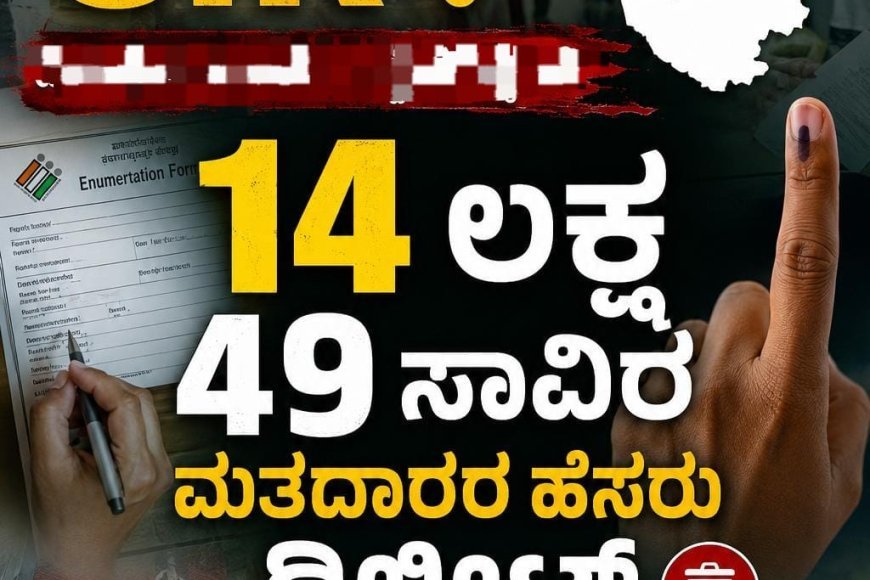 ಕರ್ನಾಟಕದಲ್ಲಿ SIR 14 ಲಕ್ಷ 49 ಸಾವಿರ ಮತದಾರರ ಹೆಸರು ಡಿಲೀಟ್