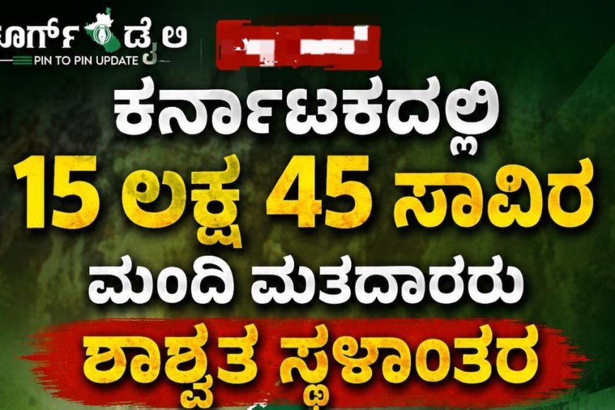 ಎಸ್ಐಆರ್:ಕರ್ನಾಟಕದಲ್ಲಿ 15 ಲಕ್ಷ 45 ಸಾವಿರ ಮಂದಿ ಮತದಾರರು ಶಾಶ್ವತ ಸ್ಥಳಾಂತರ