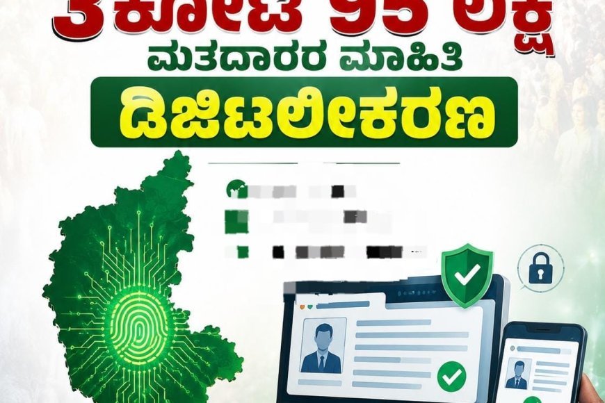 ಎಸ್ಐಆರ್: ಕರ್ನಾಟಕದಲ್ಲಿ 3ಕೋಟಿ 95 ಲಕ್ಷ ಮತದಾರರ ಮಾಹಿತಿ ಡಿಜಿಟಲೀಕರಣ