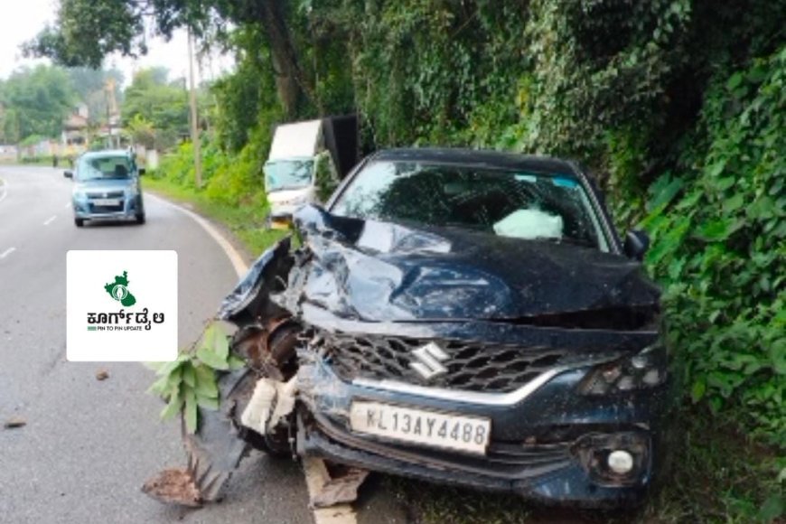 ಗೋಣಿಕೊಪ್ಪ: ಜೀತೋ-ಬಲೆನೋ ಕಾರು ಡಿಕ್ಕಿ: ಚಾಲಕನಿಗೆ ಗಾಯ