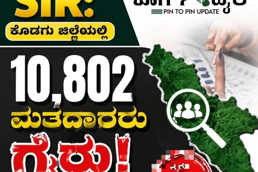 SIR:ಕೊಡಗು ಜಿಲ್ಲೆಯಲ್ಲಿ 10,802 ಮತದಾರರು ಗೈರು