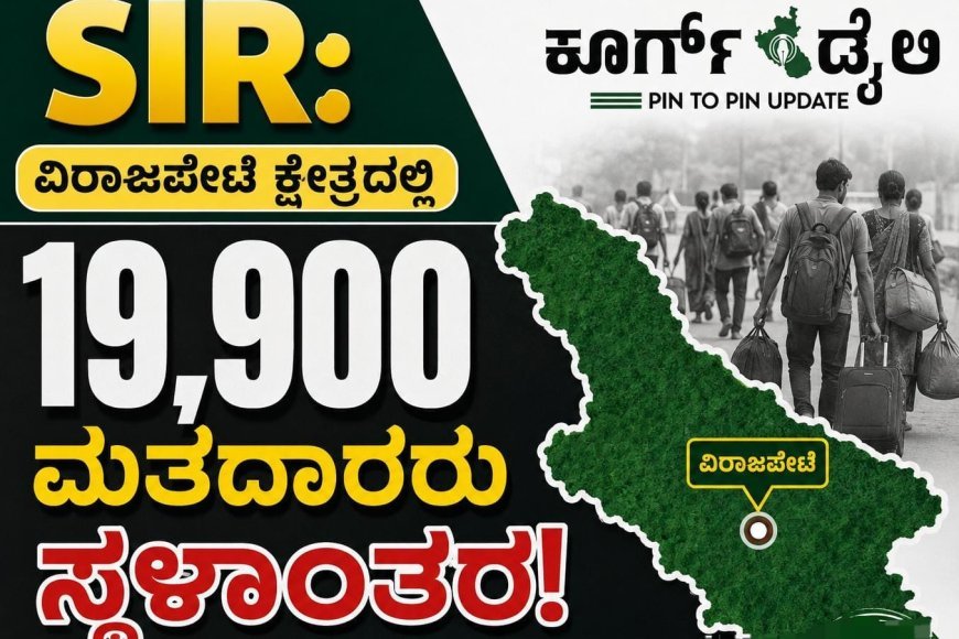 SIR:ವಿರಾಜಪೇಟೆ ಕ್ಷೇತ್ರದಲ್ಲಿ 19,900 ಮತದಾರರು ಸ್ಥಳಾಂತರ