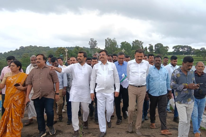 ಹಾರಂಗಿ ಜಲಾಶಯಕ್ಕೆ ಭೇಟಿ ನೀಡಿ ಪರಿಶೀಲನೆ ನಡೆಸಿದ ಸಚಿವ ಪಿಎಂ ನರೇಂದ್ರ ಸ್ವಾಮಿ