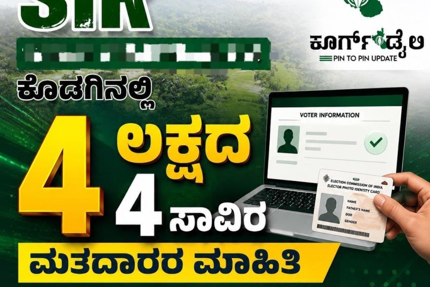 SIR:ಕೊಡಗಿನಲ್ಲಿ 4 ಲಕ್ಷದ 4ಸಾವಿರ ಮತದಾರರ ಮಾಹಿತಿ ಡಿಜಿಟಲೀಕರಣ