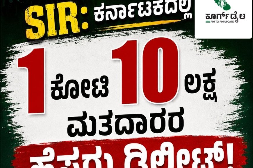 ಎಸ್ಐಆರ್: ಕರ್ನಾಟಕದಲ್ಲಿ 1ಕೋಟಿ 10 ಲಕ್ಷ ಮತದಾರರು ಹೆಸರು ಡಿಲೀಟ್