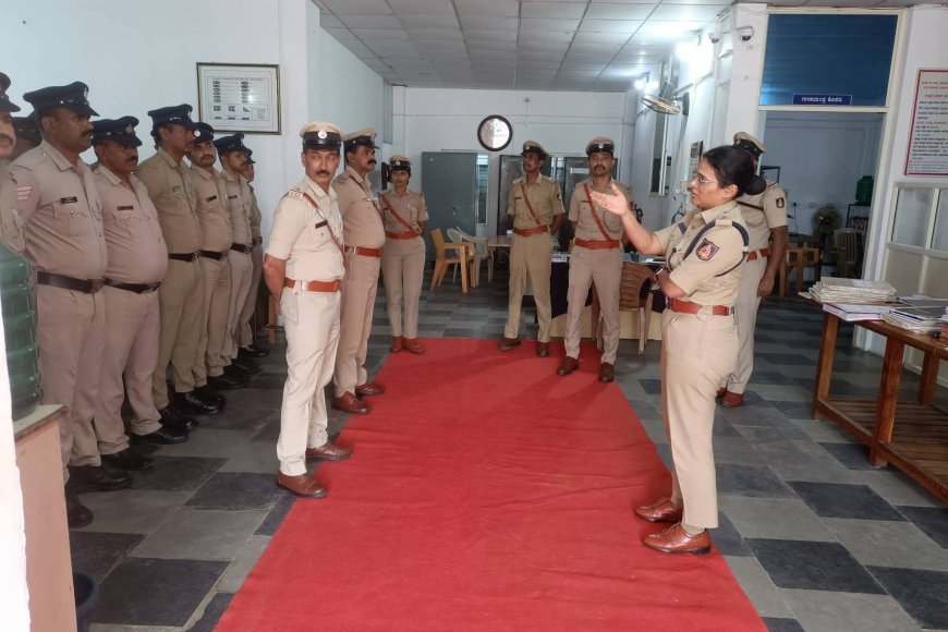 ಕುಶಾಲನಗರ ಗ್ರಾಮಾಂತರ ಪೊಲೀಸ್ ಠಾಣೆಗೆ ಎಸ್.ಪಿ ಬಿಂದು ಮಣಿ ಭೇಟಿ
