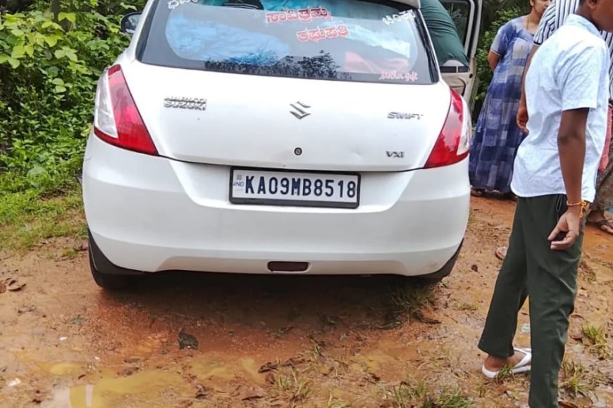 ಕಾರು ಮತ್ತು ಸ್ಕೂಟಿ ನಡುವೆ ಅಪಘಾತ ; ಸವಾರನಿಗೆ ಗಾಯ