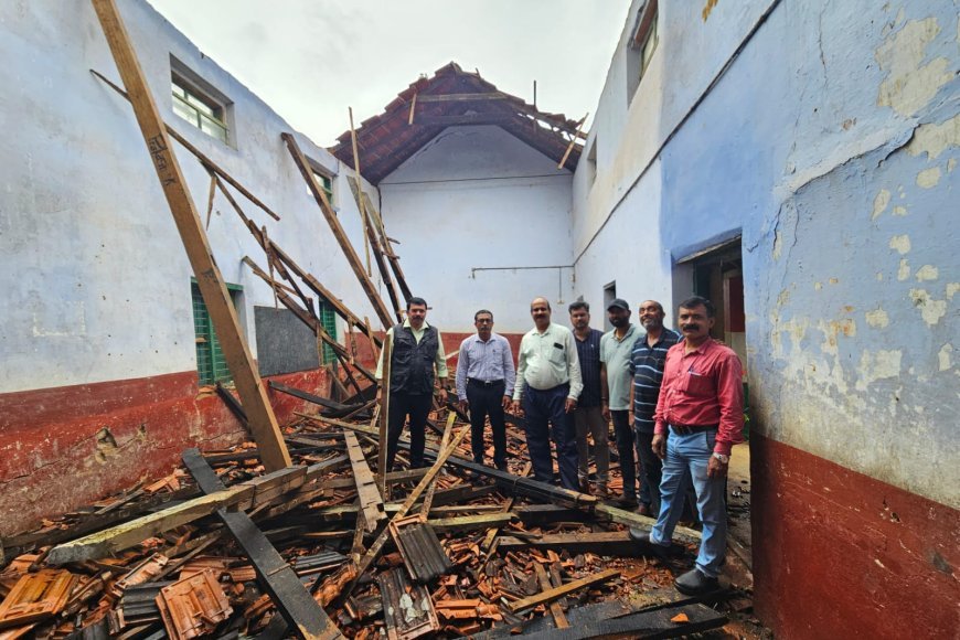 ಕಾರುಗುಂದ ಪ್ರಾಥಮಿಕ ಶಾಲೆಯ ಮೇಲ್ಛಾವಣಿ ಕುಸಿತ