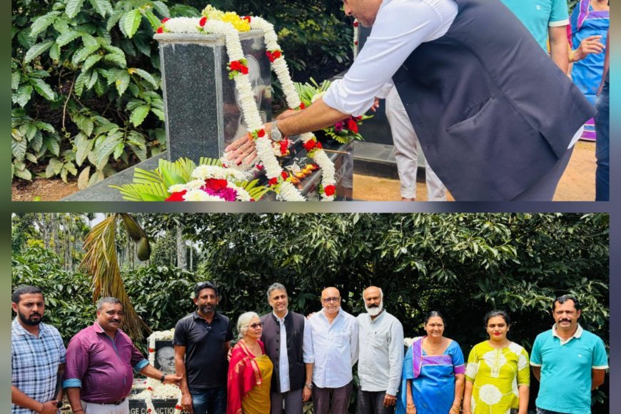 ದಿ. ಎ.ಕೆ. ಸುಬ್ಬಯ್ಯ ಪುಣ್ಯ ಸ್ಮರಣೆ: ತಂದೆಯ ಸಮಾಧಿಗೆ ಪೊನ್ನಣ್ಣ ನಮನ`