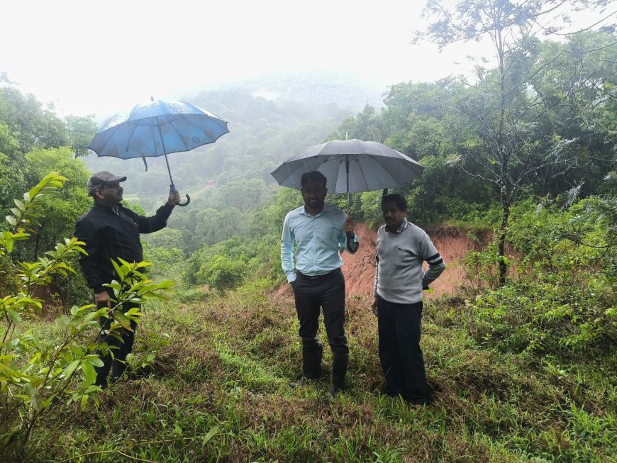 ಸೋಮವಾರಪೇಟೆ: ಪ್ರಕೃತಿ ವಿಕೋಪ ಉಂಟಾದ ಸ್ಥಳ ಪರಿಶೀಲಿಸಿದ ಉಪವಿಭಾಗಾಧಿಕಾರಿ