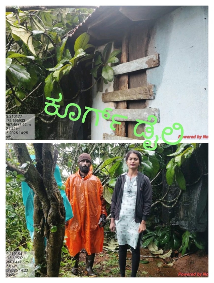 ಕರಡ ಗ್ರಾಮದಲ್ಲಿ ಮನೆ ಮೇಲೆ ಮರಬಿದ್ದು ಅಪಾರ ನಷ್ಟ