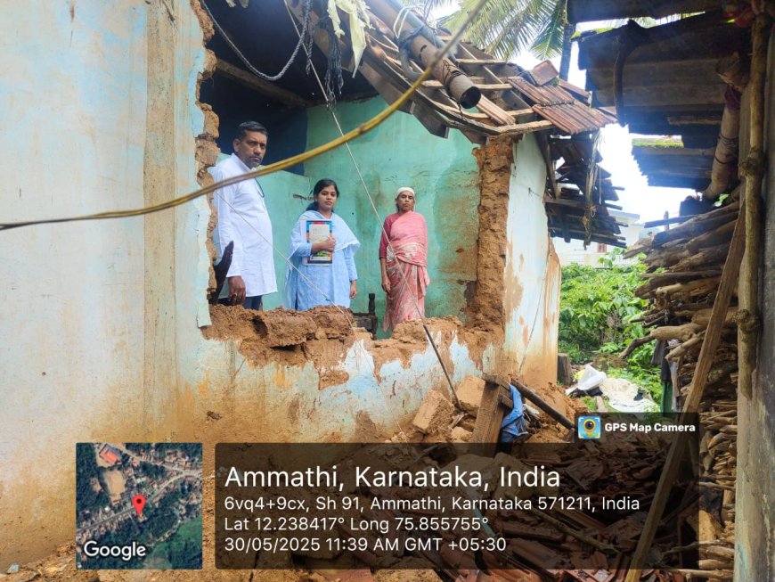 ನಲ್ವತೋಕ್ಲು:ಮನೆಯ ಹಿಂಬದಿ ಗೋಡೆ ಹಾಗೂ ಮೇಲ್ಛಾವಣಿ ಕುಸಿತ