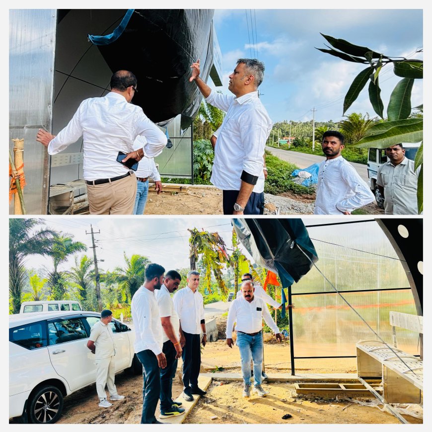 ಪೊನ್ನಂಪೇಟೆ:ಹುದಿಕೇರಿ ಗ್ರಾಮದ ನೂತನ ಬಸ್ಸು ತಂಗುದಾಣ ಕಾಮಗಾರಿ ಪರಿಶೀಲನೆ ನಡೆಸಿದ ಎ.ಎಸ್ ಪೊನ್ನಣ್ಣ