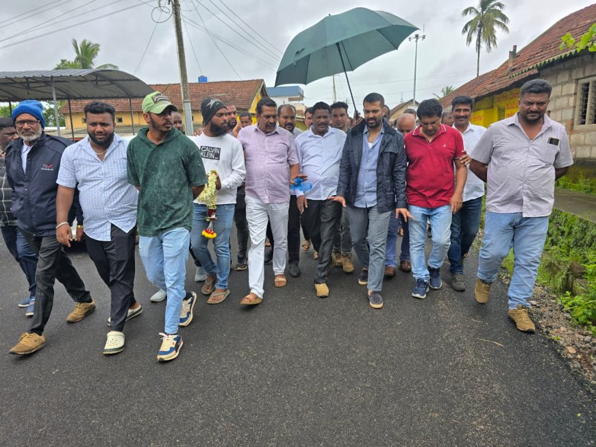 ಕೊಡ್ಲಿಪೇಟೆ:ರಸ್ತೆ ಕಾಮಗಾರಿ ವೀಕ್ಷಿಸಿದ ಡಾ ಮಂತರ್ ಗೌಡ